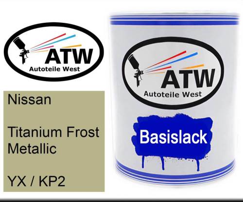 Nissan, Titanium Frost Metallic, YX / KP2: 1L Lackdose, von ATW Autoteile West.